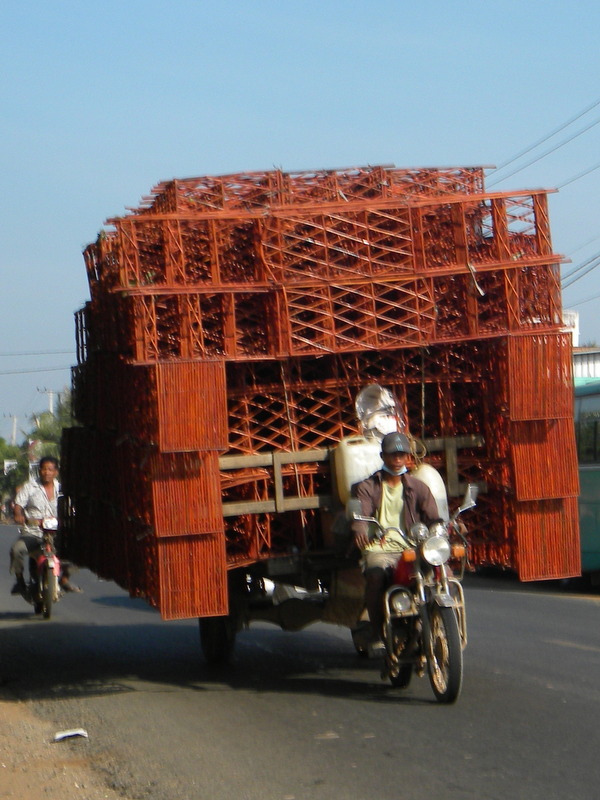 séchage du riz, Mékong, Cambodge