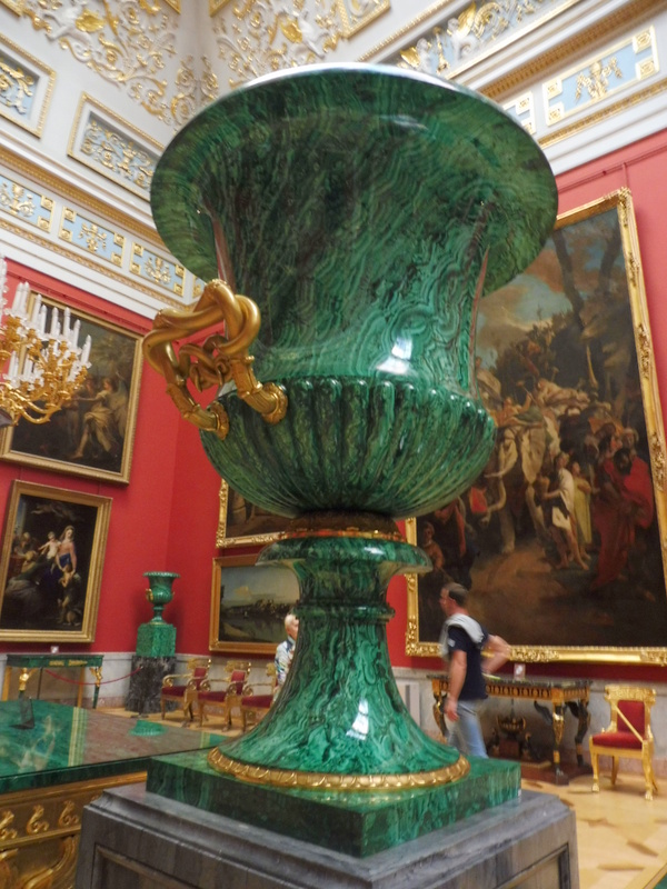 Vase en malachite