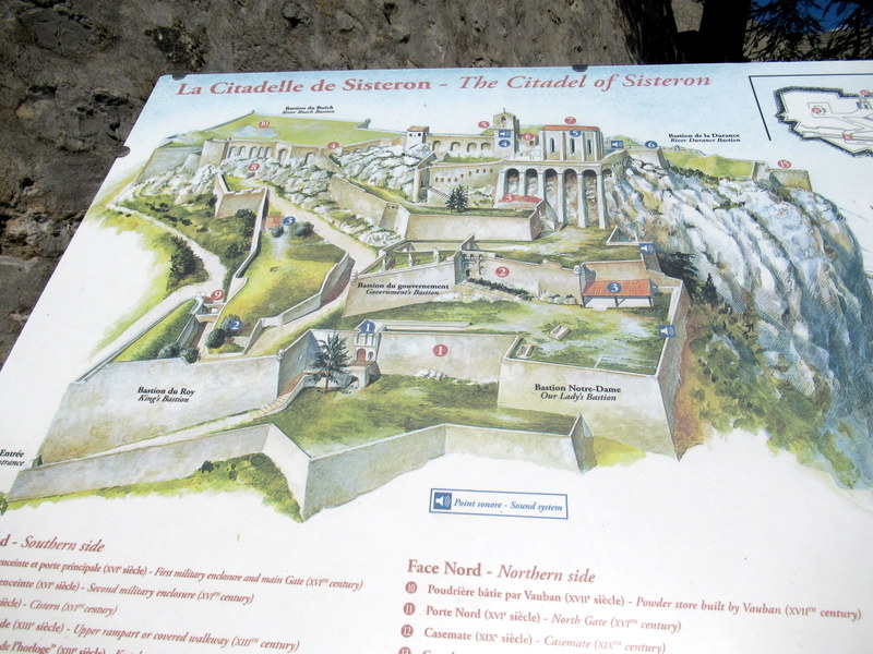 Sisteron, Plan de la citadelle